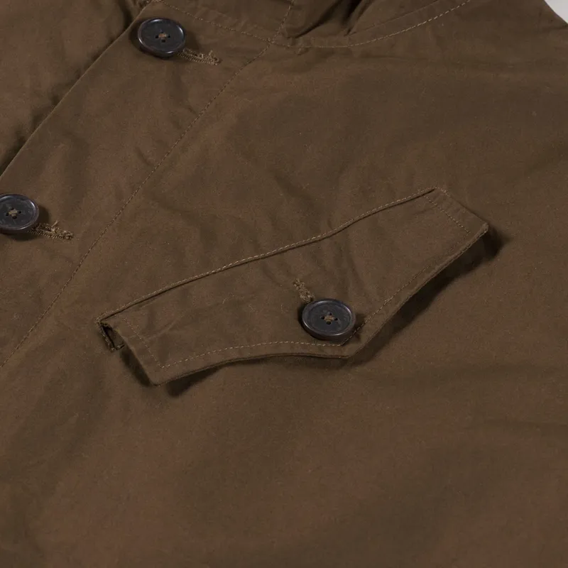 Universal Works Boston Parka Brown British Wax Cotton-6