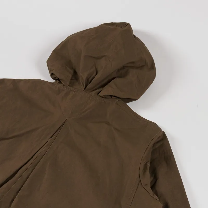 Universal Works Boston Parka Brown British Wax Cotton-4