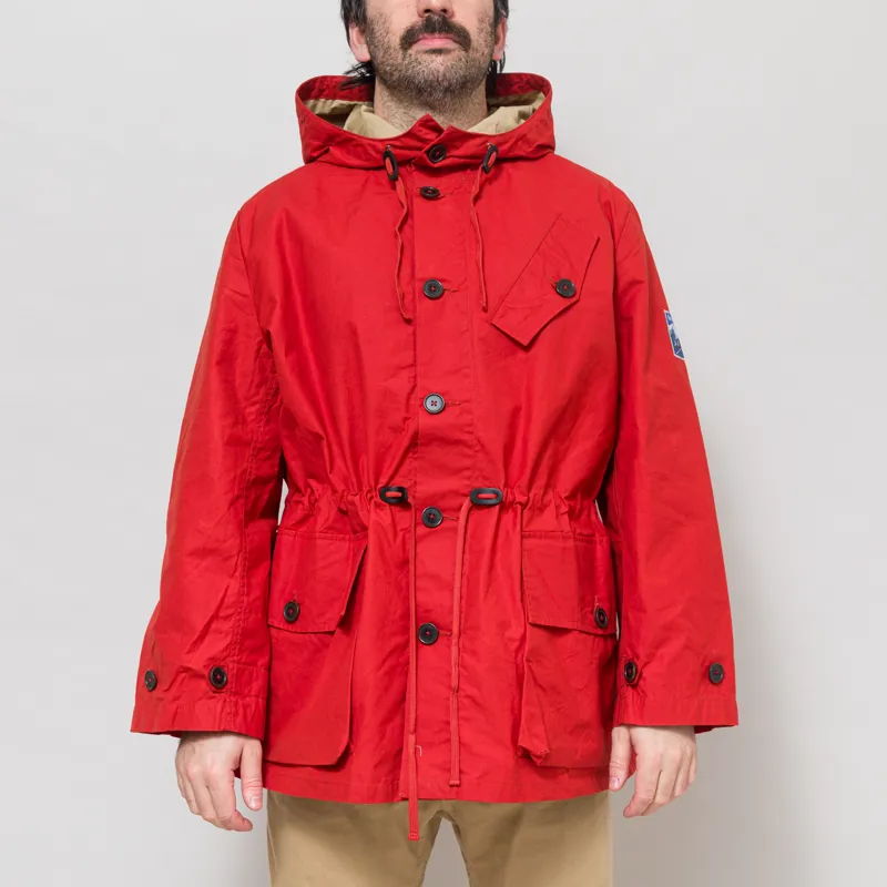 Universal Works Boston Parka Orange British Wax Cotton