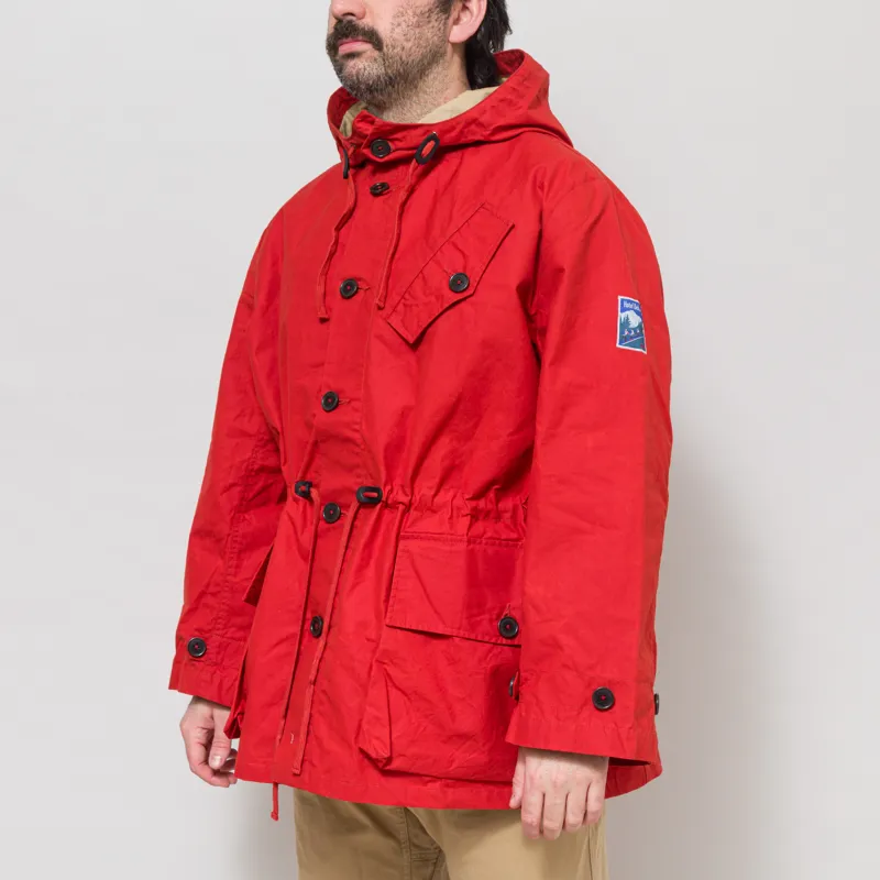 Universal Works Boston Parka Orange British Wax Cotton-1