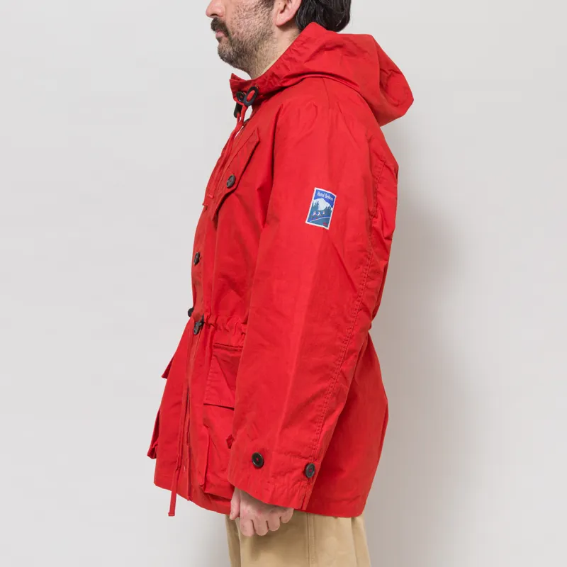 Universal Works Boston Parka Orange British Wax Cotton-2