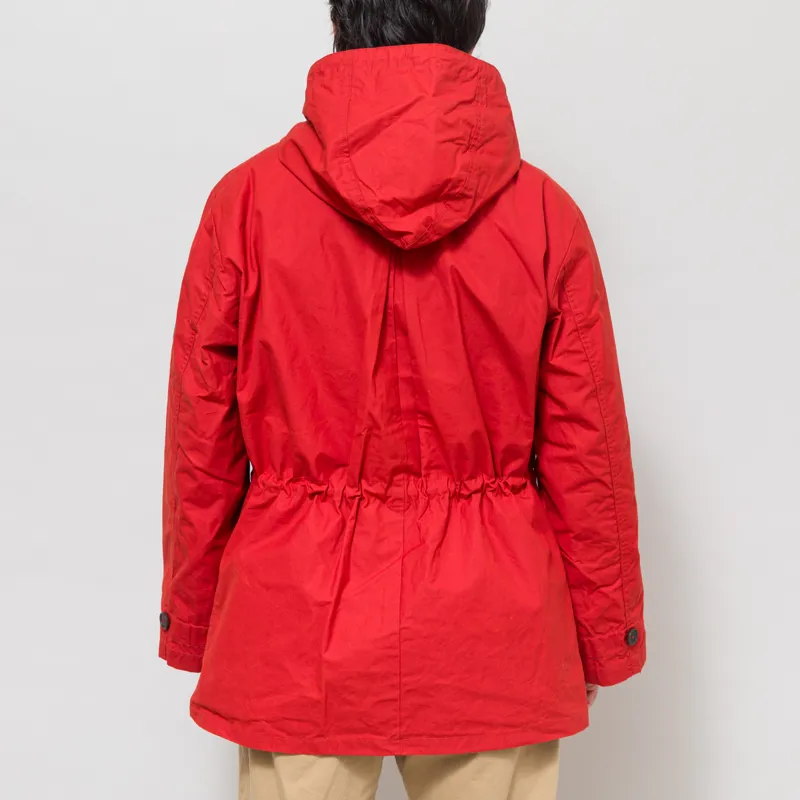 Universal Works Boston Parka Orange British Wax Cotton-3