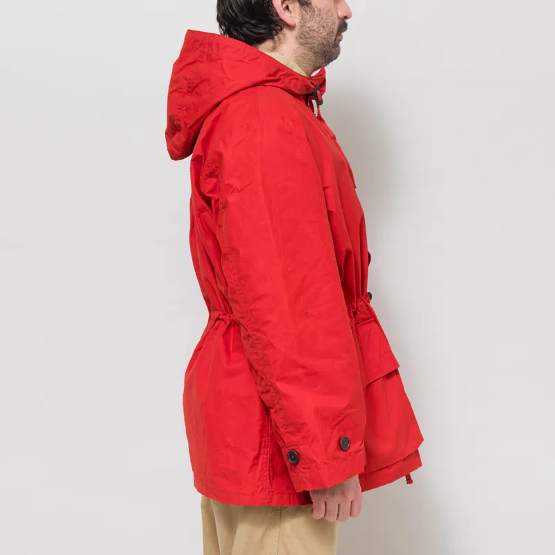 Universal Works Boston Parka Orange British Wax Cotton-4