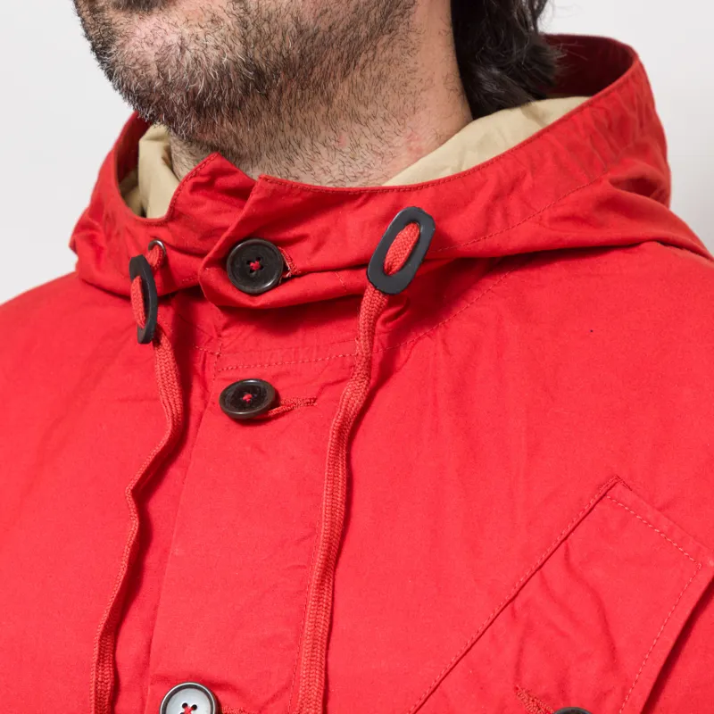 Universal Works Boston Parka Orange British Wax Cotton-6