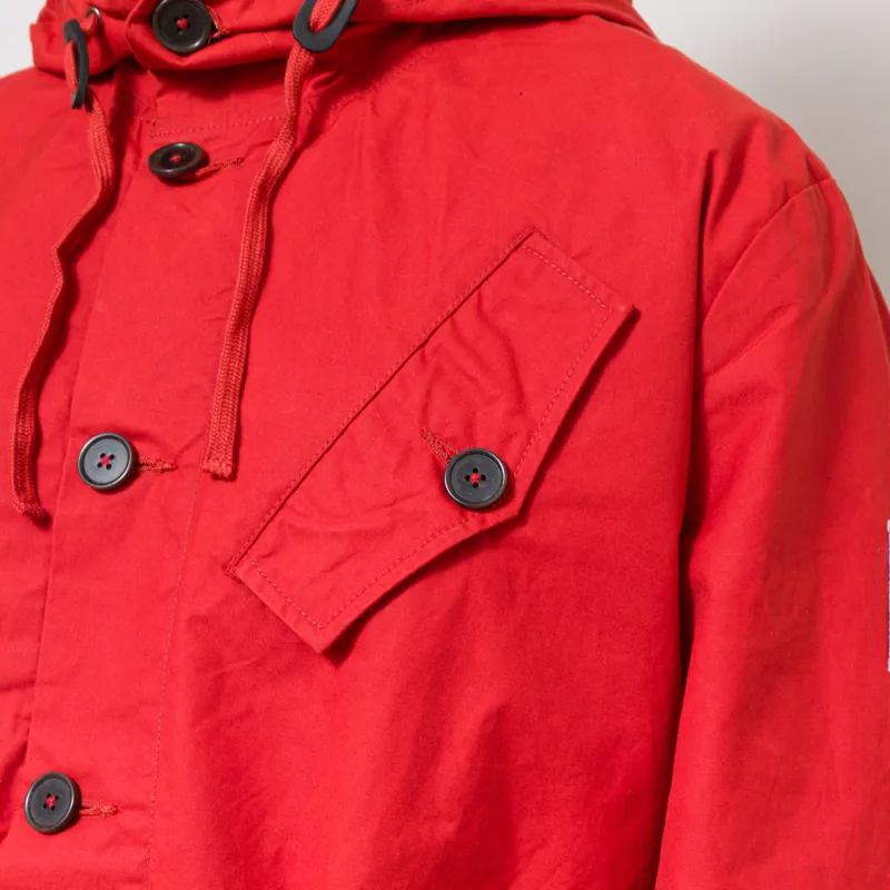 Universal Works Boston Parka Orange British Wax Cotton-7