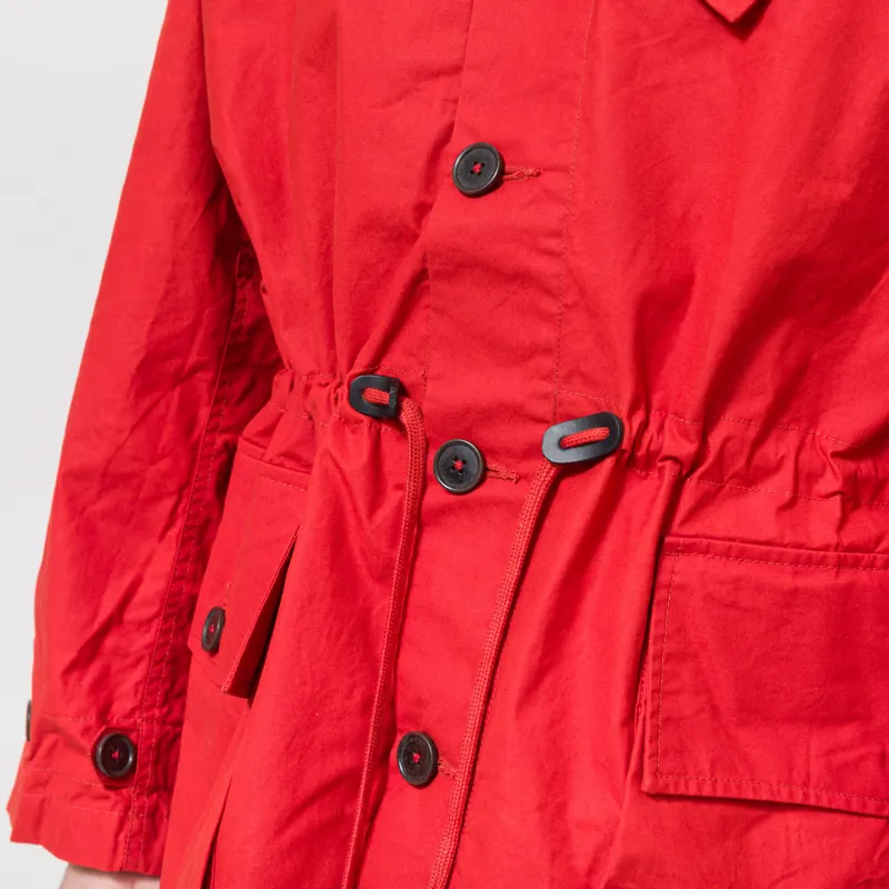 Universal Works Boston Parka Orange British Wax Cotton-8