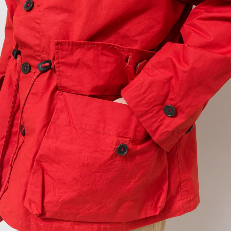 Universal Works Boston Parka Orange British Wax Cotton-10
