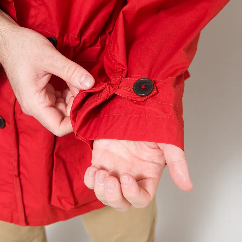 Universal Works Boston Parka Orange British Wax Cotton-9