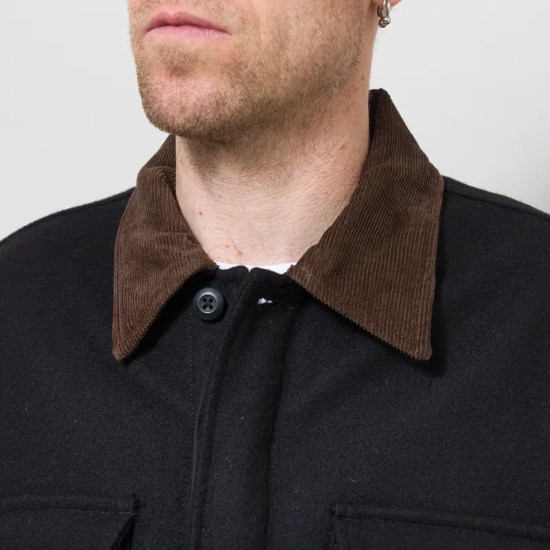 Universal Works Military Fatigue Jacket Black Mowbray-6