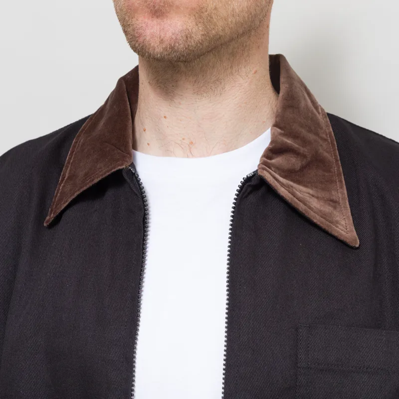 Universal Works Rose Bowl Jacket Black Works Twill-5