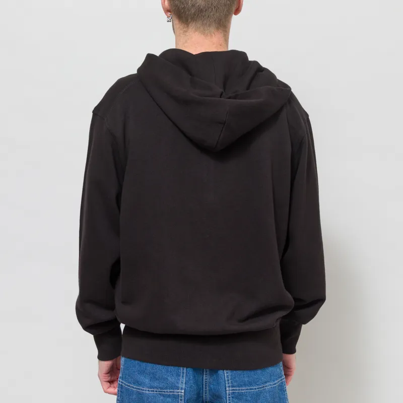 Universal Works New York Hoodie Black Brush Back Sweat-4