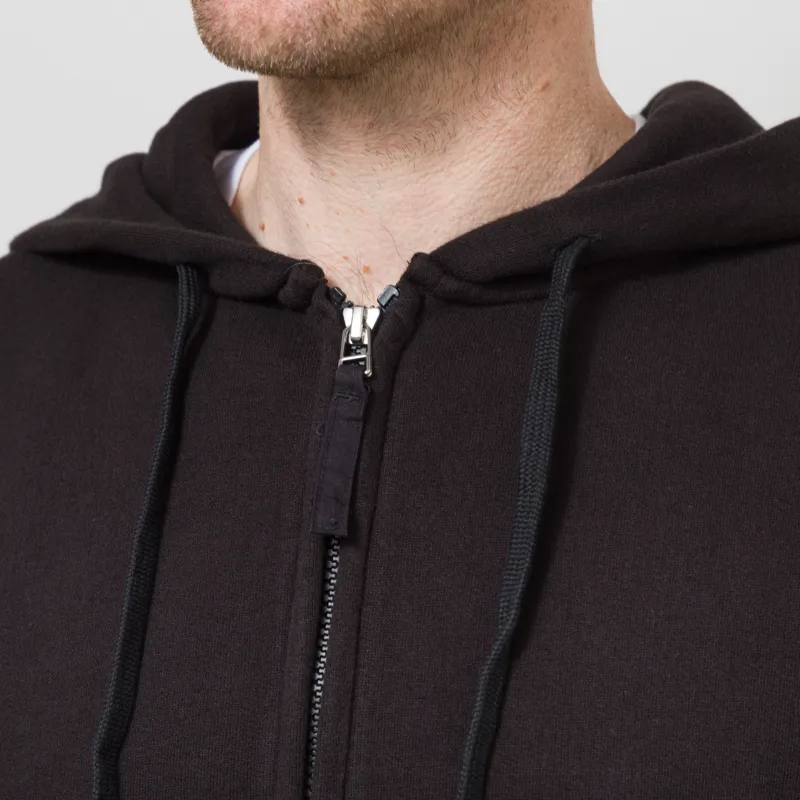 Universal Works New York Hoodie Black Brush Back Sweat-6