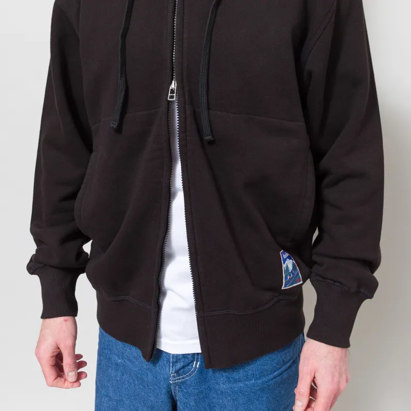 Universal Works New York Hoodie Black Brush Back Sweat-7