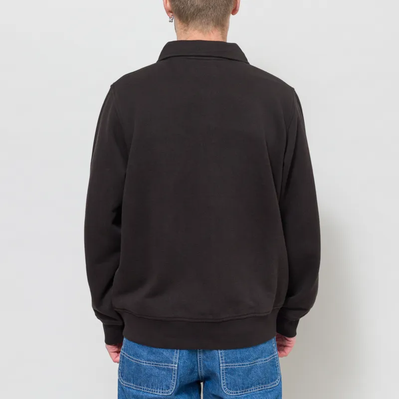 Universal Works Tyler Sweat Jacket Black Brush Back-4