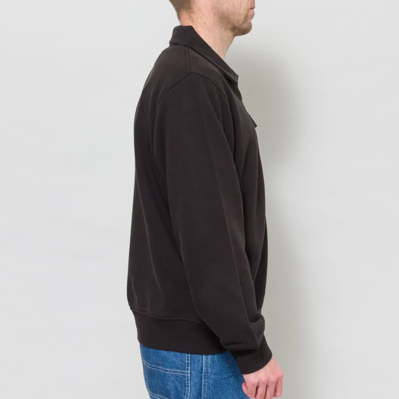 Universal Works Tyler Sweat Jacket Black Brush Back-5