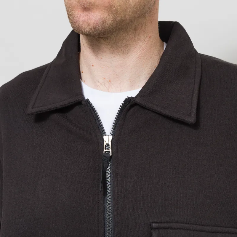 Universal Works Tyler Sweat Jacket Black Brush Back-6