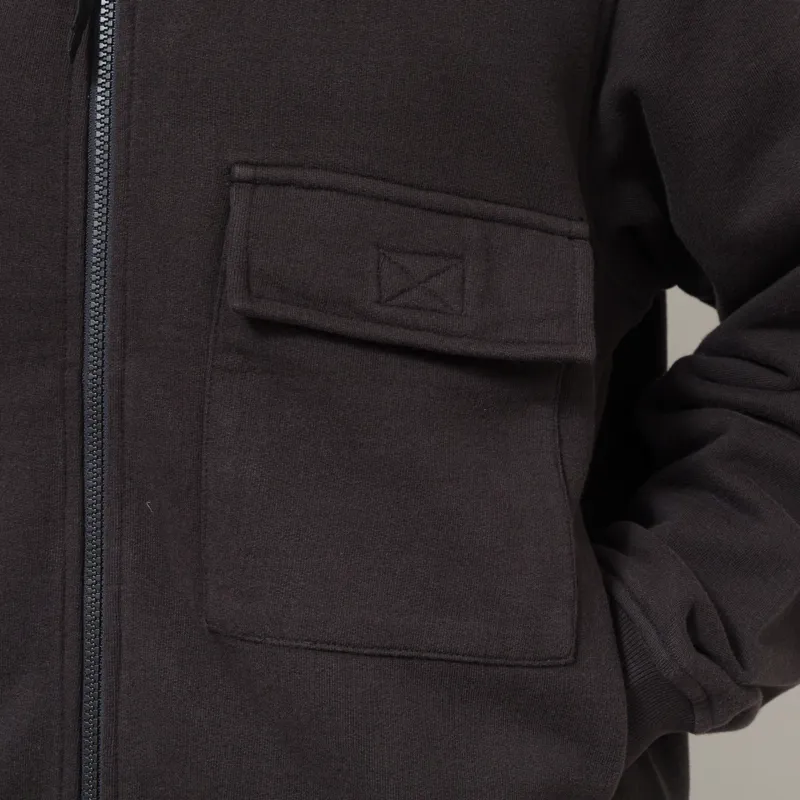 Universal Works Tyler Sweat Jacket Black Brush Back-12