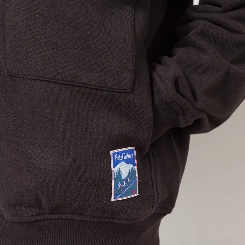 Universal Works Tyler Sweat Jacket Black Brush Back-11