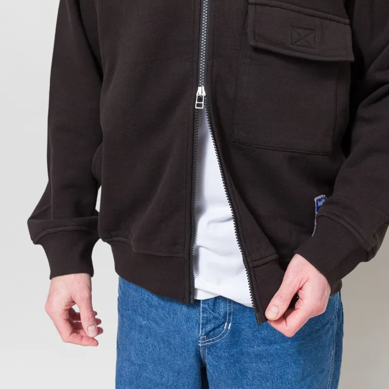 Universal Works Tyler Sweat Jacket Black Brush Back-8