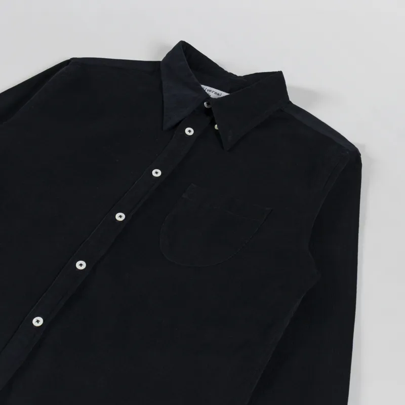 Universal Works Daybrook Shirt Black Organic Fine Cord-2