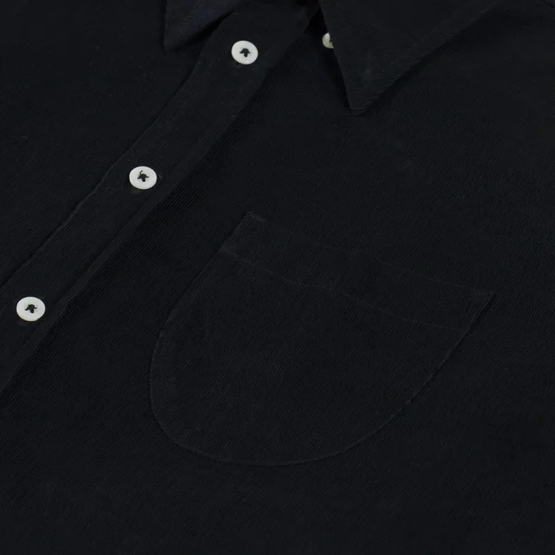 Universal Works Daybrook Shirt Black Organic Fine Cord-6