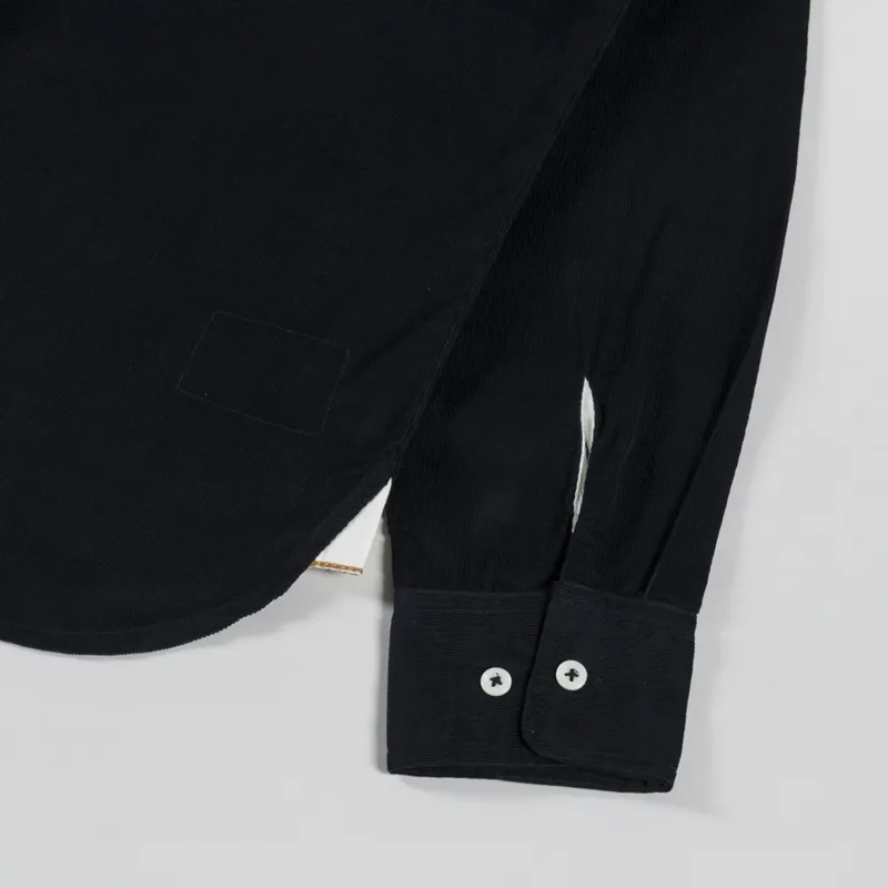 Universal Works Daybrook Shirt Black Organic Fine Cord-8