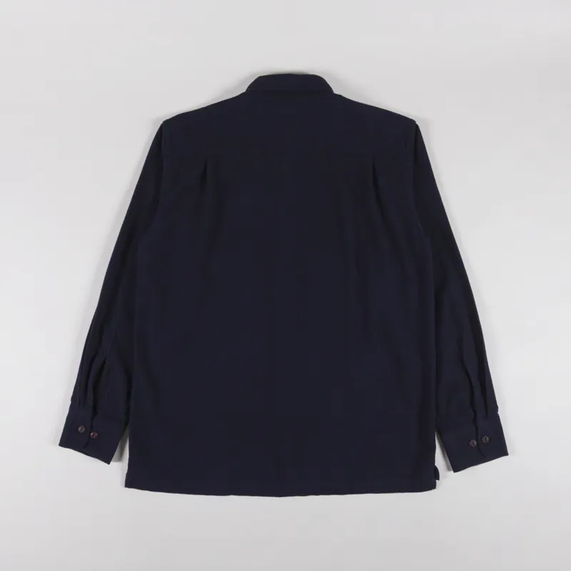 Universal Works CPO Shirt Dark Navy Sid Flannel-1