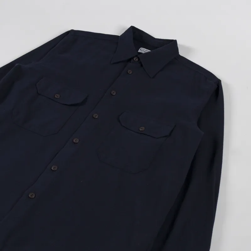 Universal Works CPO Shirt Dark Navy Sid Flannel-2
