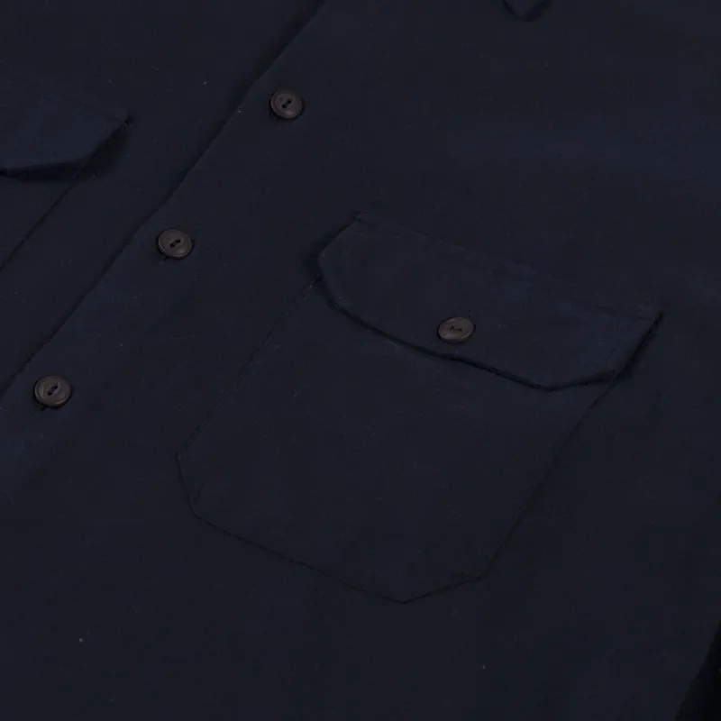 Universal Works CPO Shirt Dark Navy Sid Flannel-5