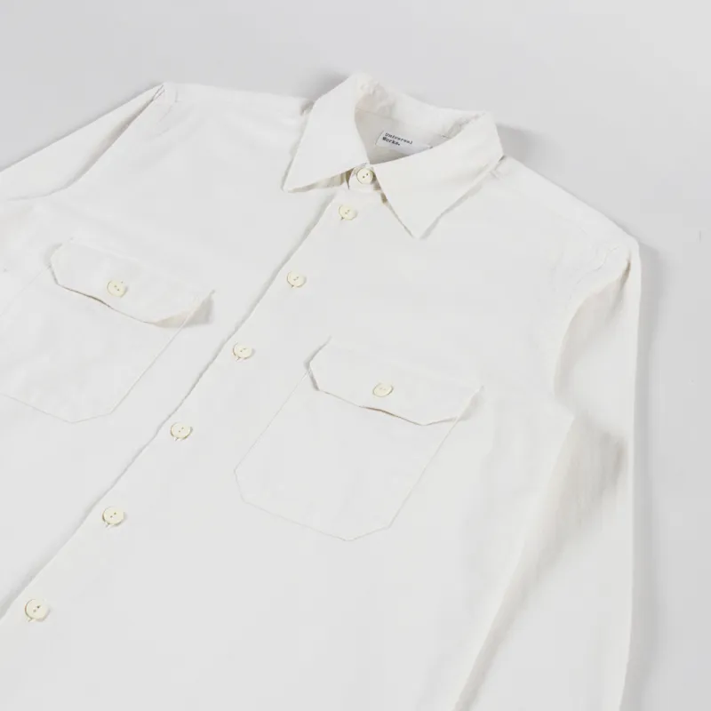 Universal Works CPO Shirt Ecru Sid Flannel-2