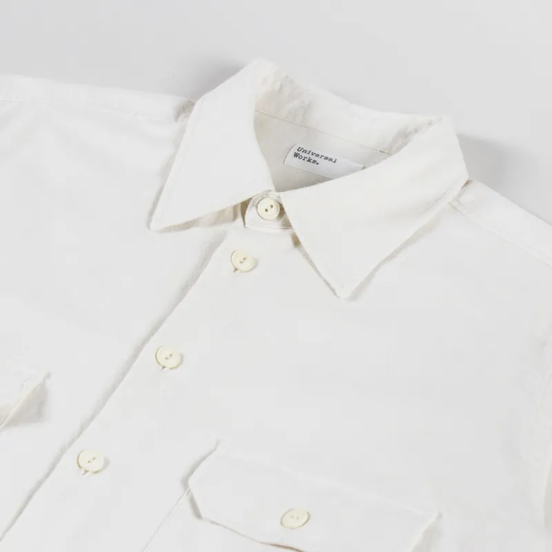 Universal Works CPO Shirt Ecru Sid Flannel-4