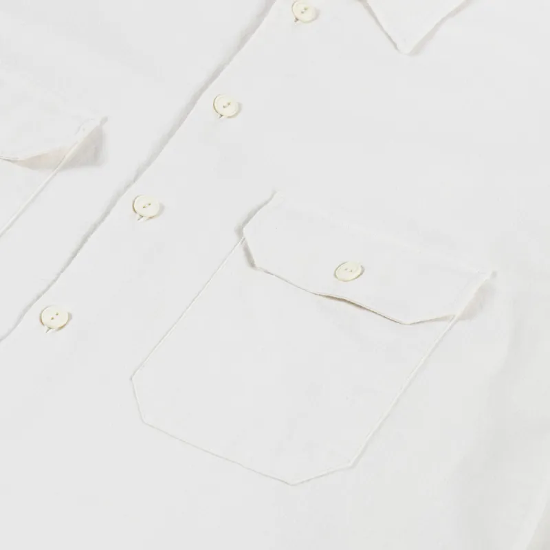 Universal Works CPO Shirt Ecru Sid Flannel-5