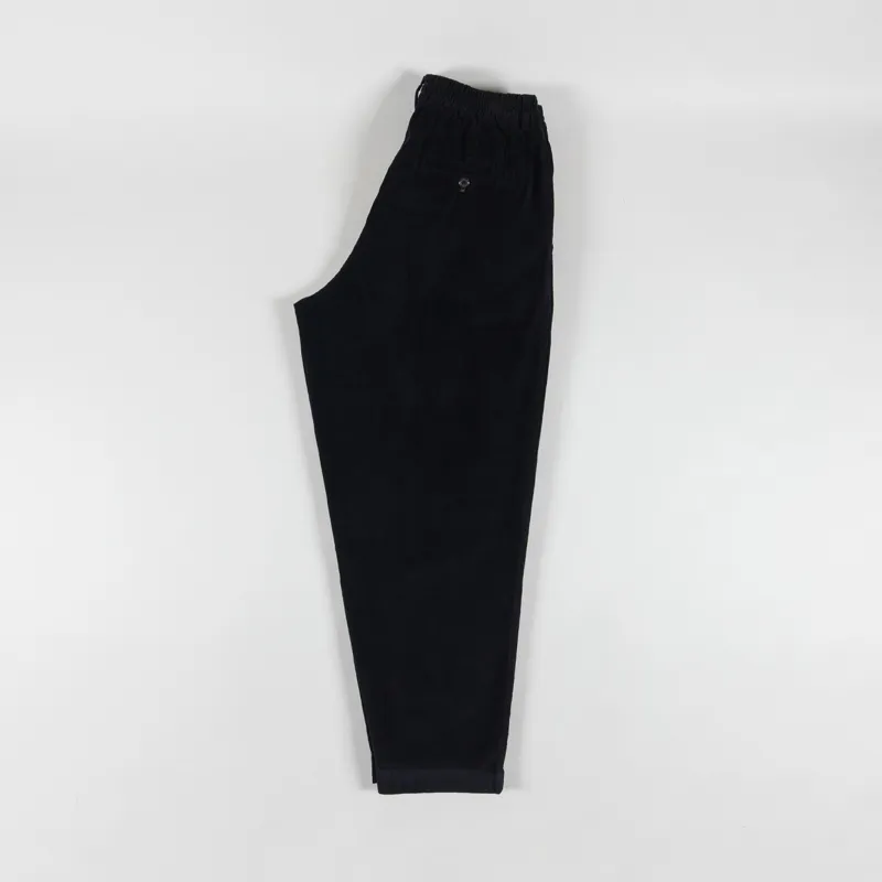 Universal Works Pleated Track Pants Black Cat Cord-2
