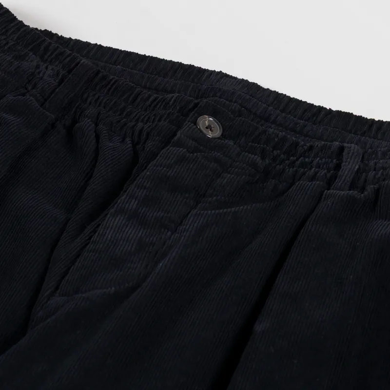 Universal Works Pleated Track Pants Black Cat Cord-7