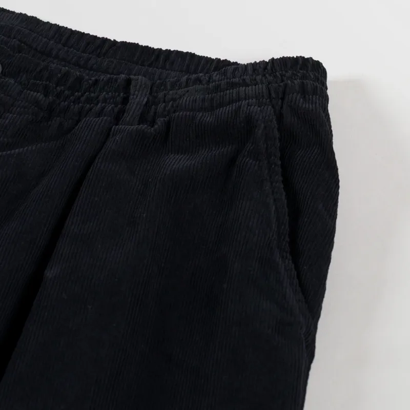 Universal Works Pleated Track Pants Black Cat Cord-8