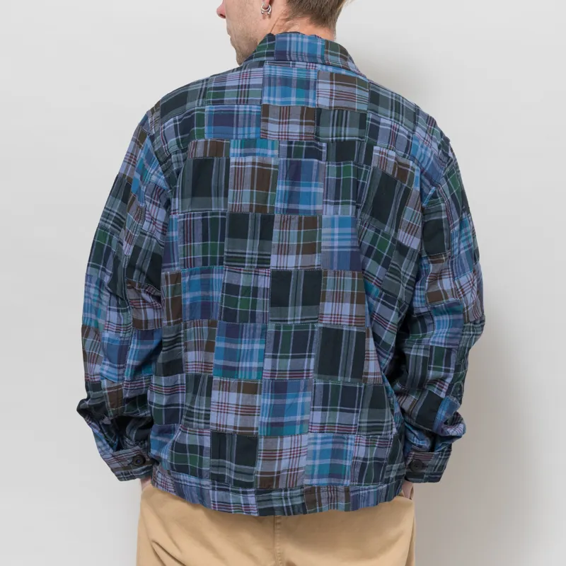 Universal Works Duty Jacket Navy Madras Patchwork-2