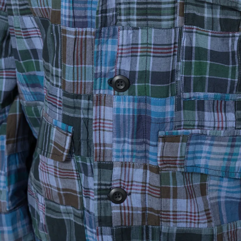 Universal Works Duty Jacket Navy Madras Patchwork-4