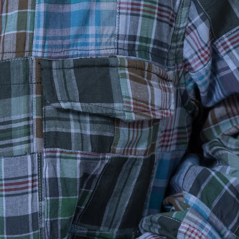 Universal Works Duty Jacket Navy Madras Patchwork-5