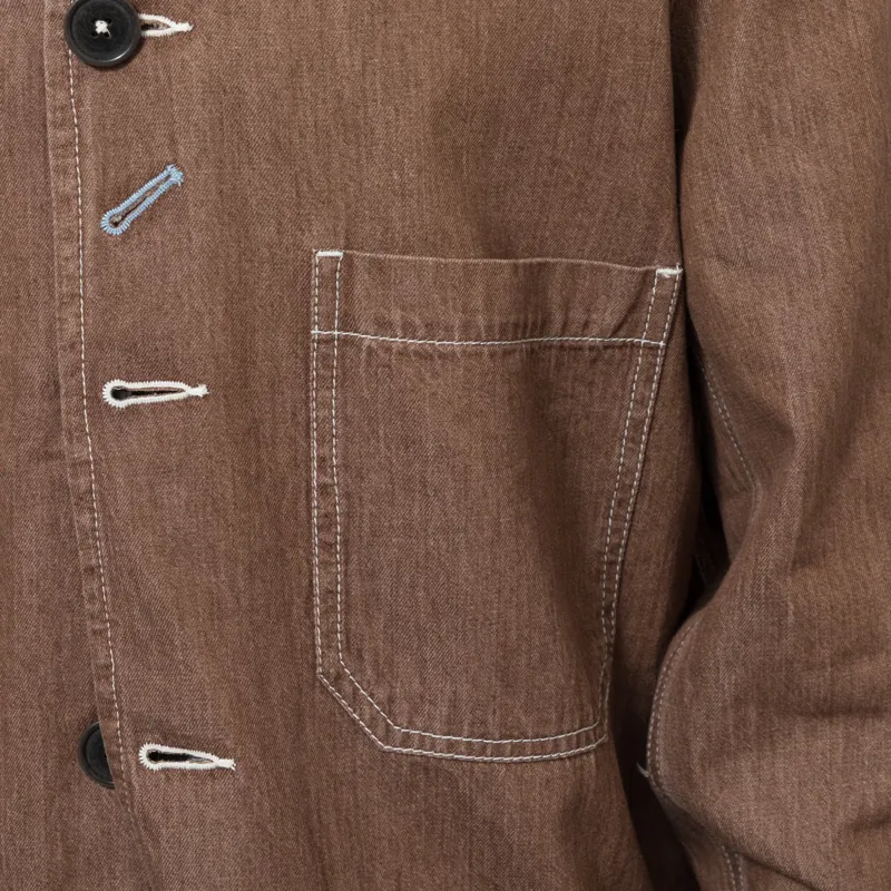 Universal Works OG Bakers Jacket Brown Meco Denim-5