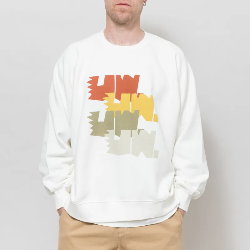 Universal Works Raglan Sweatshirt Ecru Brush Back