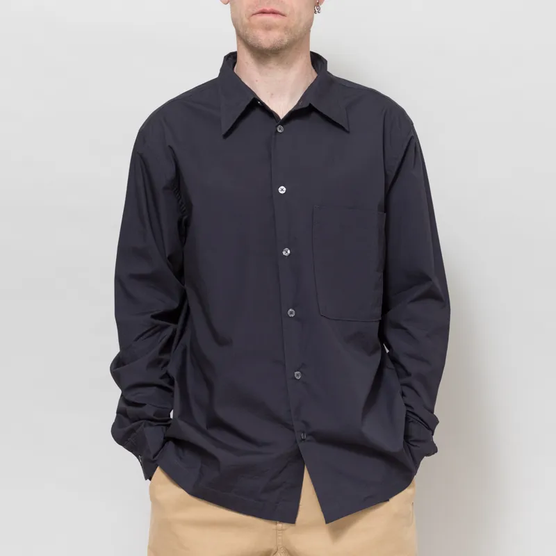 Universal Works Lucky Shirt Navy Broadcloth