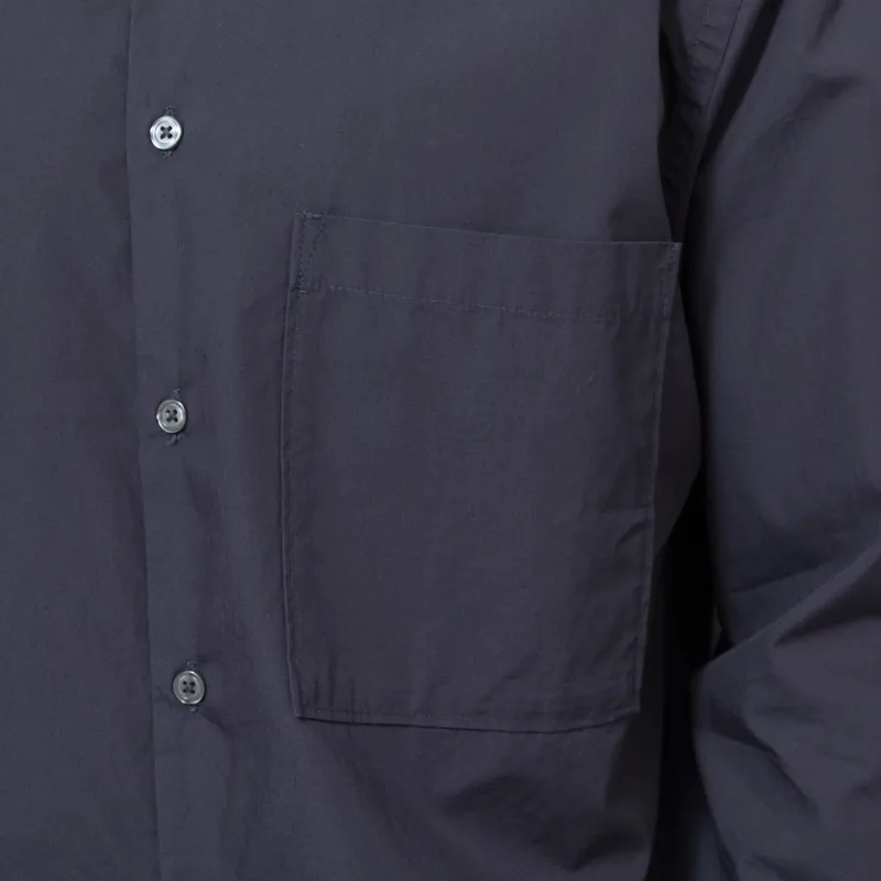 Universal Works Lucky Shirt Navy Broadcloth-4