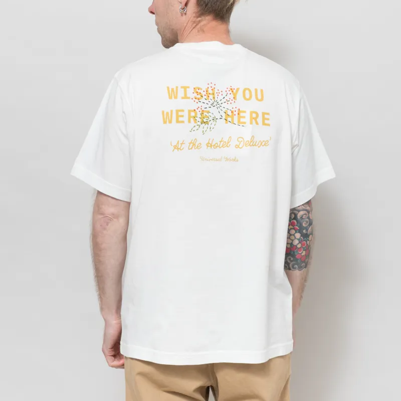 Universal Works Wish You Were Here T Shirt Ecru