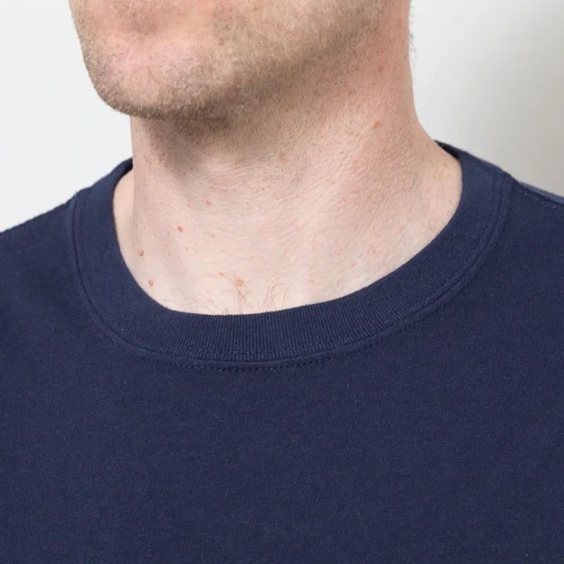 Universal Works Wish You Were Here T Shirt Navy-3