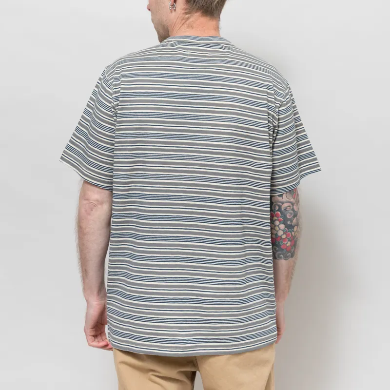 Universal Works Core T Shirt Grey Stripe Jersey-2