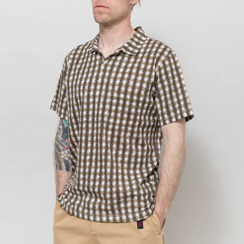 Universal Works Vacation Polo Brown Sound Wave Jersey-1