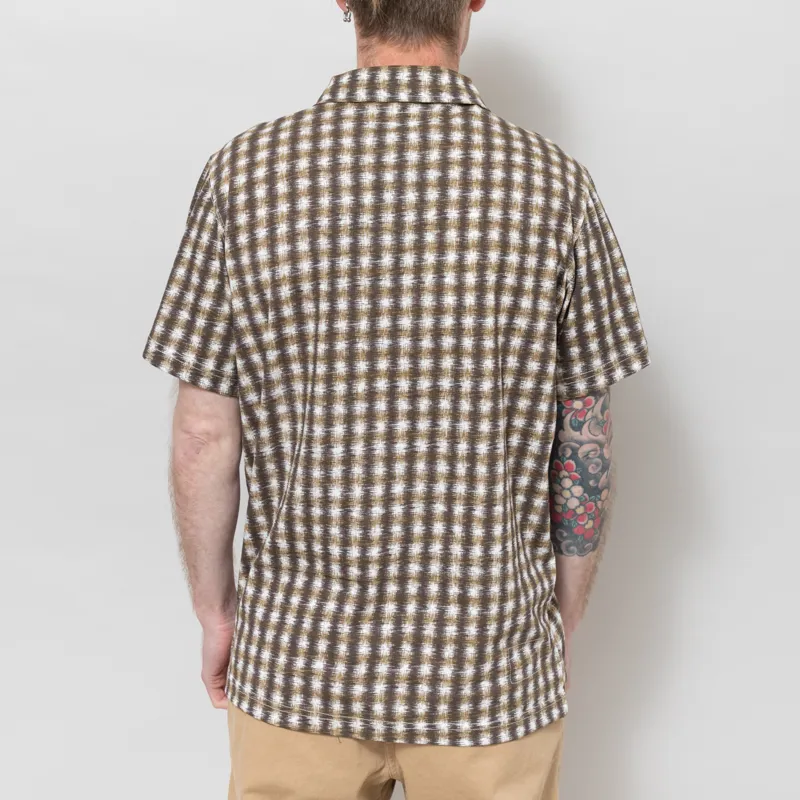 Universal Works Vacation Polo Brown Sound Wave Jersey-2