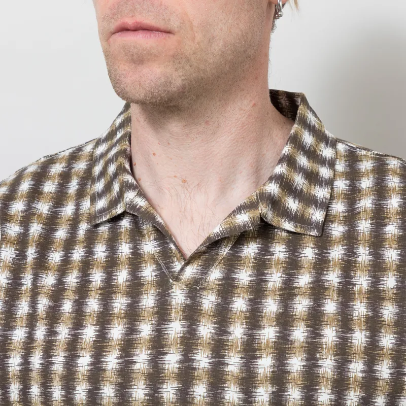 Universal Works Vacation Polo Brown Sound Wave Jersey-3