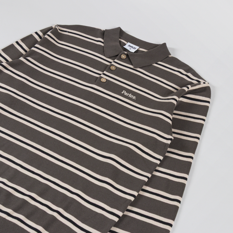 Parlez Aspen Long Sleeve Polo Knit Moss-1