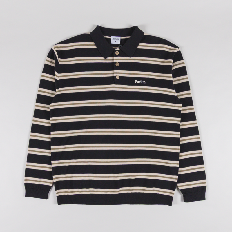 Parlez Aspen Long Sleeve Polo Knit Black